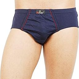 Men's Inner Elastic Underwear Briefs, Multicolour 100% Cotton Pack of 1-image-73