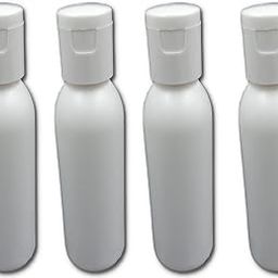 Hunky Dory 50ml HDPE Empty White Plastic Bottles Refillable Travel Size Cosmetic Containers Leak Proof Squeeze Bottles with White Flip Cap for Toiletries,Shampoo, Beauty Use (Pack of 12)-48