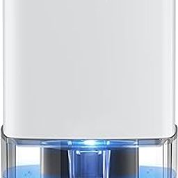 NineSky Dehumidifier for Home, 35oz Water Tank (300 sq.ft), Small Dehumidifiers for Bathroom, Bedroom, Basement with 7 Colorful Lights, Auto Shut Off, White Blue-image-75