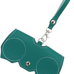 LOOM TREE Glasses Bag Handmade Dustproof Glasses Clip PU Leather Case Eyeglasses Pouch Green-47