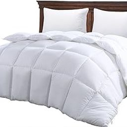 LINENWALAS White Duvet with Stripe Duvet Cover, Double Size 1 Duvet and 1 Duvet Cover, Classic All Season 5* Star Hotel Duvet/AC Comforter with Cotton White Stripes Duvet Cover, (90x100 inch)-image-89