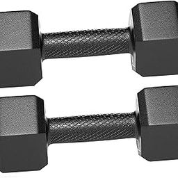 SIMRAN SPORTS Black Pvc Dumbbells Set Made of Solid PVC | 1 Pair Hex Dumbbells | Dumbbell Set For Home Gym Exercise & Fitness (Black- 2 Kg x 2Pcs)-0