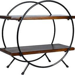 FILLOFY Premium Circular Wooden Rack for Kitchen Storage|Kitchen Organizer Rack Wooden |Stylish Wooden Kitchen Organizer for countertop | 40.5 x 16.5 x 37 cm|Mango Wood & Metal |Made in India-picture-28
