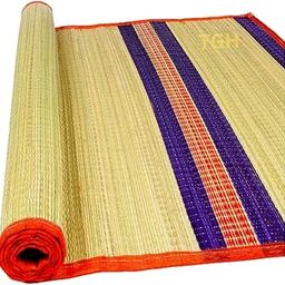 Trustful Gift House TGH Traditional Korai Grass Rectangular Mat - Floor Mat Korai Chatai 6 X 3.5 [Red]-image-52