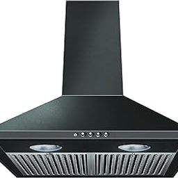 60 cm 1000 m³/hr pyramid Kitchen Chimney (HOOD CARBON PB BK 60 (EURODOMO), Baffle Filter, Black)-image-52
