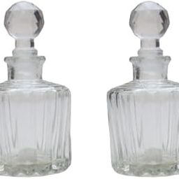 SHOBHANA ENTERPRISES 100ml Glass Bottle with stopper Cap for DIY Perfume, Attar, Essential Oils, Blends, Rose Water Pack of 02 pcs size 7 * 7 * 14-42