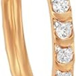 Yellow Gold & Diamond Crescent Moon Ring-image-25