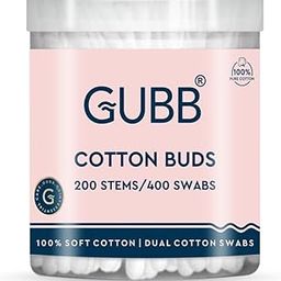 GUBB Paper Stick Cleaning Cotton Ear Buds Swabs for with Safety Tip 200 Sticks-image-45