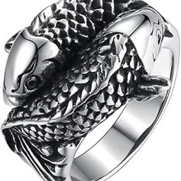 Cross Japanese Style Koi Carp Man Boy Punk Biker Ring-image-72