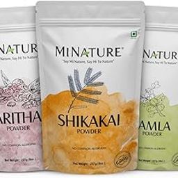 mi nature Combo of Amla, Aritha and Shikakai Powder| For Natural Beautiful Hair| Hair Pack for Hair Growth, Conditioning, Smooth, and Shinny, & All types of Hair| 227 grams Each (227g * 3)-6