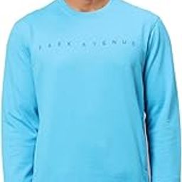 Men Cotton Blend Round Neck Petrol Sweatshirt-image-37
