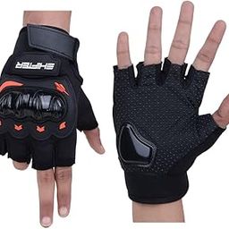 Shifter Nylon Tactical Half Finger Gloves for Sports, Hard Knuckle,Hiking,Cyclling,Travelling,Camping,Outdoor,Boxing, Motorcycle Riding, Arm Shooting Gym Gloves, Green (Black)-image-55