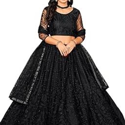 Embroidery Black Color Net Fabric Lehenga Choli With Net Dupatta-image-6