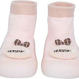 Baby Sock Shoes - Non-Slip Cotton Walking Shoes for Infants | 12.6cm Anti-Skid Sole | First Walkers | Indoor Safety Footwear for Boys & Girls (12-18 Months), Pink-image-13