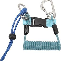 tomvorks Diving Camera Spring Rope, Stainless Steel Flexible Anti Lost Diving Hook Spring Rope,Coil Diving Hook, for Outdoor Climbing, Underwater Photography (Blue)-image-51