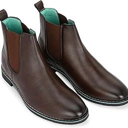 noak HANDCRAFTED BROWN FINE MILD GRAIN VEGAN LEATHER CHELSEA BOOT-picture-26