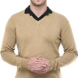 manra Men V-Neck Solid Woolen Full Sleeve Sweater for Winter-picture-0