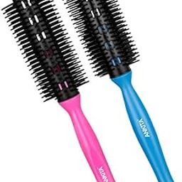 Ankita Round Hair Brush with Nylon Bristle|Brush with Strong and Flexible soft Bristles|For Grooming, Straightening, Smoothing, Detangling Hair|Colors May Vary, Pack of 2(237,240)-image-81