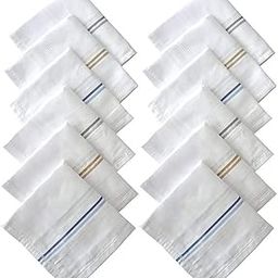 100% Cotton White Handkerchief/Rumal for men and boys Big size XXL Size 48 * 48 Cm Multicolor boarder design Combo Pack-image-62
