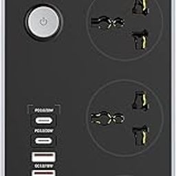 Extension Board with USB Ports 2500W Extension Fire Resistant 3 Socket with 38W 3 USB & 20W Fast 2 Type C Ports Fast Charger Heavy Duty & Universal Surge Protection Sockets with 2 Miter Wire-2