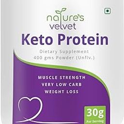 Nature's Velvet Keto Protein Powder,Keto Diet supplement, Low carb Proteins 400grams Unflavoured-image-55
