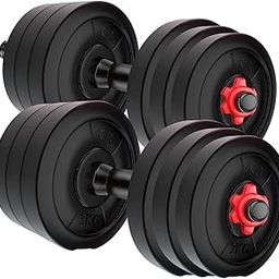 SX Fitness 20 Kg (3kg x 4 + 2kg x 4) Adjustable PVC Dumbbells Weights With Dumbbells Rods For Home Gym & Strength Training, (Black)-8