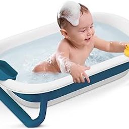 StarAndDaisy Bath Tub for Baby 0-5 Years/Foldable Bathtub for Kids with Space Saving, Newborn Baby Folding Bathing Tub Girls & Boys with Soap Tray, Easy to Store (BT-Blue)-picture-18