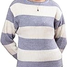 Women’s 100% Wool Color Block Stripe Full Sleeve Round Neck Pullover Sweater | Winter Season Fashion-image-8