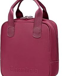 Chantria Small Toiletry Bag for Women 3L Makeup Bag for Ladies Cosmetic Bag with Separable Tools Pouch, Handbag with Multi-Pockets & Slots, Water-Resistant Storage Kits Bag for Travel (Burgundy)-image-27
