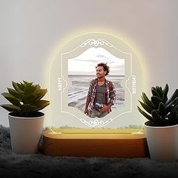MerchX Personalized,Customized Tabletop Photo Frame Acrylic Printed Happy Birthday LED Table Lamp/Plaque Personalised with Birthday Decoration/Gift for Family,Friend & Special one Design-52-image-62