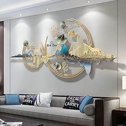 RIZIK STORE® Metal Abstract Figures handcrafted Wall Sculpture double moon with deer wall art multicolor for Home Decoration, Living room, drwaing room & Bedroom (Design 1)-image-14