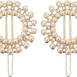 Women Pearl, Rhinestone, Metal Hair Clip | Hair Pin Accessories For Women & Girls For Wedding, Anniversary_Rose Gold-image-41
