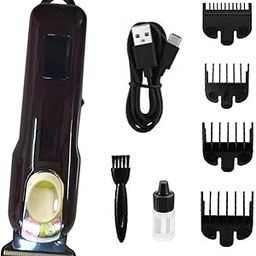 Cordless rechargeable best most powerful LED display hair cutting machine trimmer(Maroon)-image-8