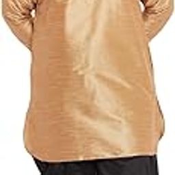 Mens Silk Blend And Maroon Kurta And Dhoti Set - Classic Ethnic Attire for Cultural Celebrations | Men's Plus Size Silk Blend Curved Hem Kurta With Contrast Cowl Dhoti Set-image-10