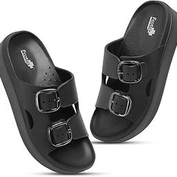 Orthopedic Soft Slippers for Women | Stylish Double Buckle Casual Sandals | Lightweight Non-Slip Comfort Slides with Cushioned Sole for Everyday Wear-image-86