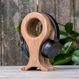 Wooden Headphone Holder for Gamers & Music Headphone Tabletop Stand for Computer Table Desk Organizer Headset Stand Internet Calling, 1 Pcs-30