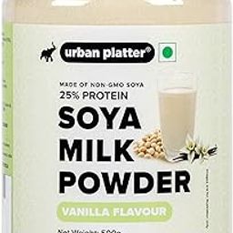 Urban Platter Vanilla SOYA Drink Powder, 500g [Plant-Based/Vegan Milk Alternative, Non-GMO & 25% Protein]-29