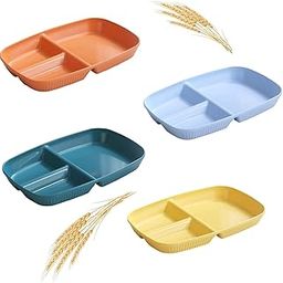 HARVA® Wheat Straw Fiber Dinner Plate – 3-Compartment Design – Lightweight & Eco-Friendly (Set of 2, Random)-picture-12