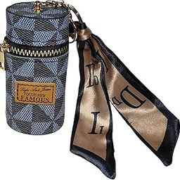 ZAFCO Lipstick Organizer Leather Lip Gloss Keychain Bag Charm Portable Mini Chap Stick Case Earphone Coin Purse Fingernail Polish for Women Girls (Blue)-20