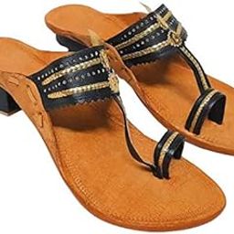 Women's Kolhapuri Chappals | Ethnic Leather Flats Kolhapuris for Women | Multicolor Silver WK26-image-93