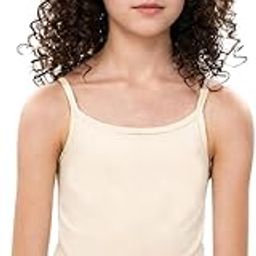 Adira Beginners Cami | Teenagers Cami with Light Flat Padding | Prevents Show of Nipple Buds | Stretchy Cotton for Daily Use at School | Pack of 1-10