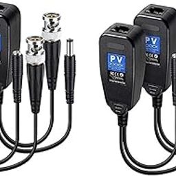 XIKKART (Pack of 2 8MP (PV) Passive Video Balun BNC DC to RJ45 Network Transceiver Cat5/Cat6 Adapter AHD/TVI/CVI/CVBS for Full HD CCTV DVR Security Surveillance Camera System (Pack of 2)-image-45