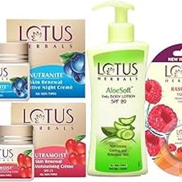 Lotus Herbals Winter Kit Nutramoist Cream_50g + Nutranite Cream_50g + Aloesoft Daily Body Lotion_250ml + Raspberry Lip Balm_5g ( Set of 4 )-image-19