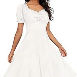 Women's A-line Midi & Sweetheart Neck Ruffle Sleeve Knee Length Maxi Dress-image-62
