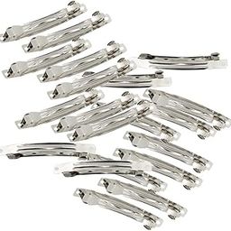 GUDMART® 20 Pieces Metal Silver French Barrette Hair Clips for DIY Womens Hair Bows 8Cm-image-82