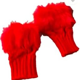 Exuberance Faux Rabbit Fur Mittens Women Gloves knitted Red Christmas Fingerless Warmer Winter Knitted Gloves-image-66