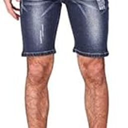 Men's Fashionable Regular Fit Distressed Denim Shorts-image-14