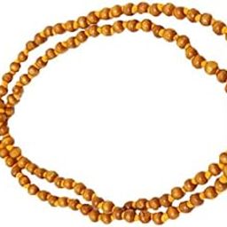 Pooja Ghar Haldi Mala/Turmeric Rosary Pure Siddha in Handmade Tassel, Bead from India 108+1 Beads Yellow-image-9