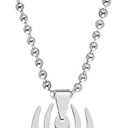 Spider Engraved Silver Stainless Steel Pendant Necklace Chain For Men And Women-image-79