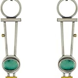 yellow chimes Earrings For Women Silver Toned Multicolor Stone Studded Geometrical Shaped Drop Earrings For Women and Girls-picture-2